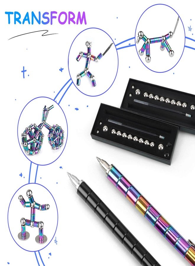 Gretex 2PC Magnetic Fidget Toys for 8-12 Boys & Girls: Decompression Magnetic Metal Toys Middle School Boy Gifts Figette Pen Fidget Toys for Teens Coolest 12 Year Old Birthday Gifts - Image 2
